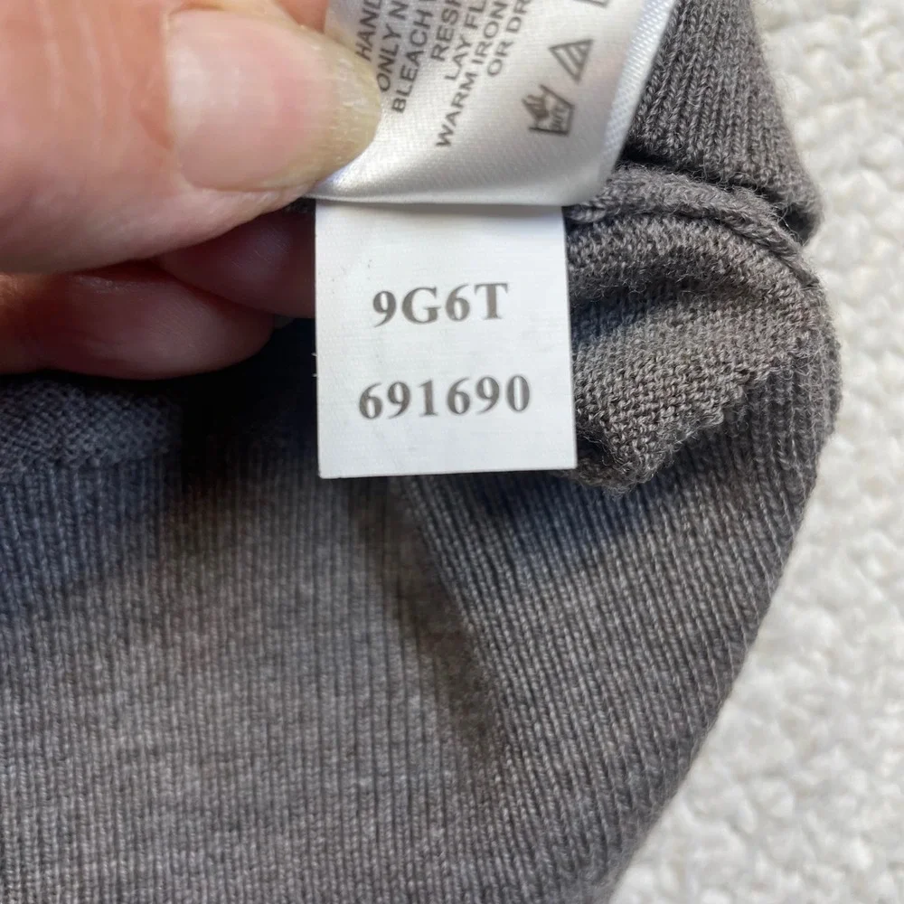 Orvis Sweater Mens XL Brown 100% Merino Wool Quarter Zip Pullover 9G6T 691690